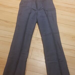 Willi Smith Straight-Leg Linen Blend Pants In Navy Blue